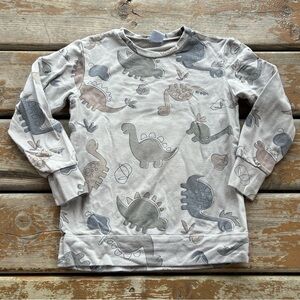 Posh & Cozy Bamboo Blend Dinosaur Print Crewneck Sweater - Size Youth Sm (5/6)
